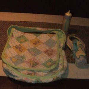 Vintage Cabbage Patch Doll Diaper Bag 1983 ~ Baby Bottle 1990 ~ Bottle Holder